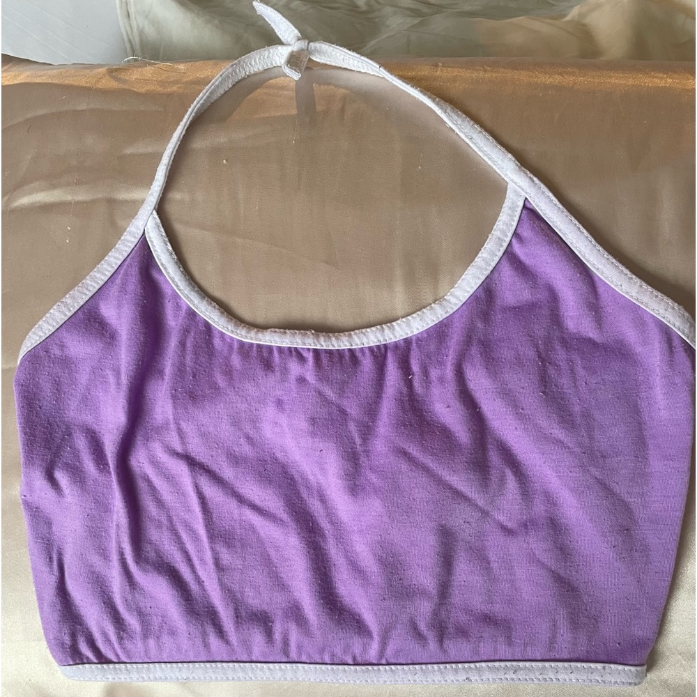 3 for $12 Purple Crop Halter Top One Size